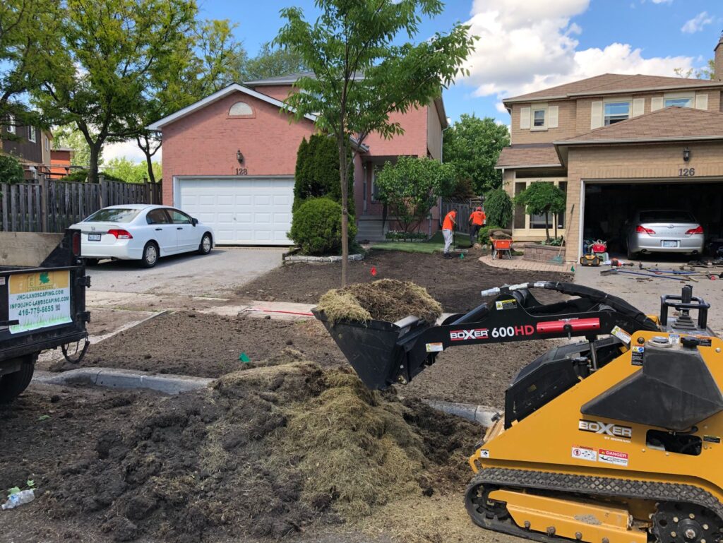 front lawn of custom home replacement - sod brampton